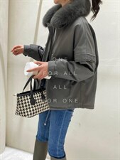 狐狸毛领派克，其它，虹朵朵