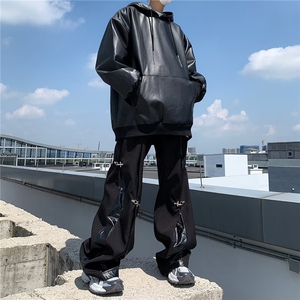 皮衣外套男春秋季高级感痞帅设计感小众骑行机车夹克图片