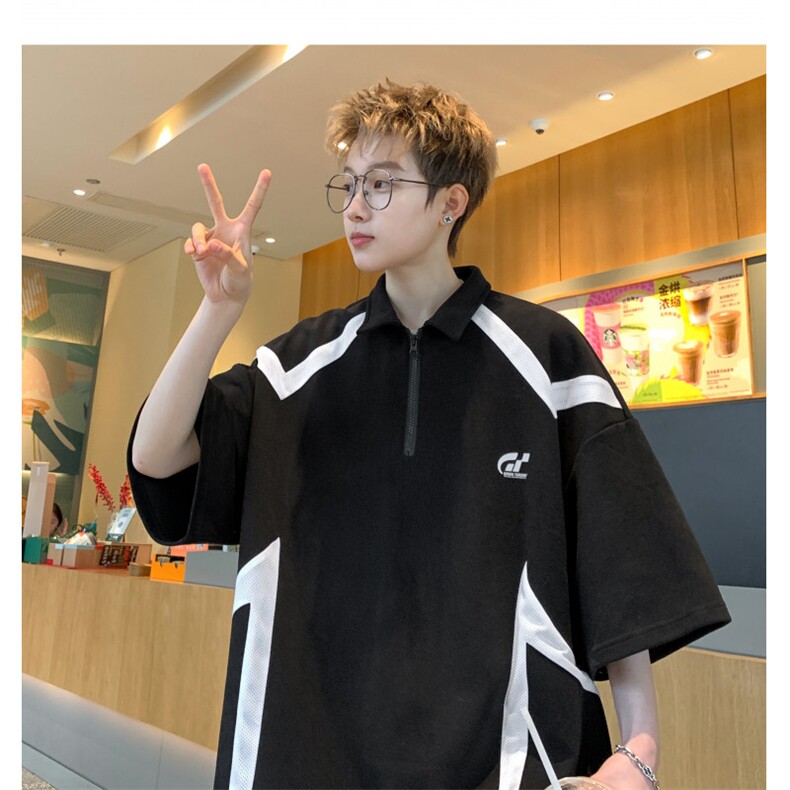 抖音品质！重磅夏季美式冰丝POLO衫男潮流宽松短袖XP2405-P45控68,男装Polo衫,电商B370