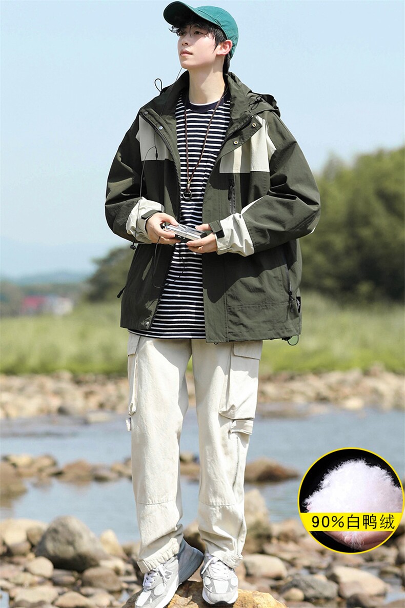 冬上新三合一冲锋衣潮加绒保暖羽绒服外套男女8300-P210控价299,男装羽绒服,电商A441-1