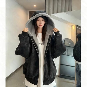 网图现货座山雕全兔毛新款百搭气质外套夹棉袖-特P85 同体毛P90图片