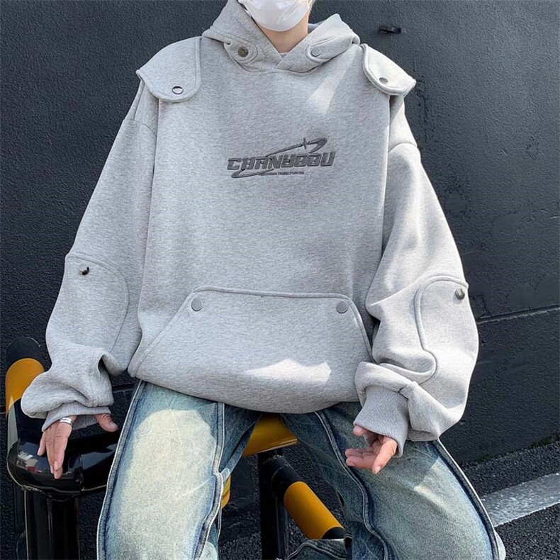 24春美式解构废土风连帽卫衣欧美街头情侣外套XZ514-2-20242-P98，女装短外套，星座514-2(原B239)