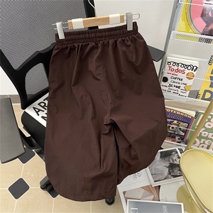 夏季新款港风日系复古纯色防水复合阔腿休闲裤短裤男潮 DK820-P33图片