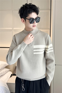 B353 MY829 P68 L-3XL 豆灰冬季男士常规版型潮版针织衫套头毛体图片