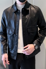 2025新款春季男士皮衣外套潮牌机车PU皮夹克A313-1-68281-P135，男装夹克，电商A313-1