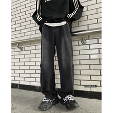 2024秋冬新款美式高街水洗复古褶皱牛仔裤B315-K23525-P65控78，男装牛仔裤，电商B315