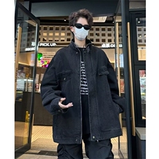 复古水洗做旧牛仔外套男款春秋季潮牌vibe风休闲夹克宽松工装上衣，男装夹克，星座506