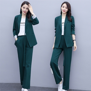 西装女2024秋季新款韩版气质时尚休闲职业小西服阔腿裤图片