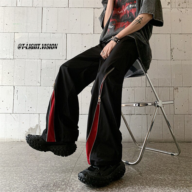 B221美式ins高街小众拼接宽松休闲登山裤冲锋裤LK23110-P65控88,男装休闲裤,电商B221