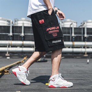 2021夏季外景日系嘻哈大码男五分休闲裤工装裤短裤K352-P45图片