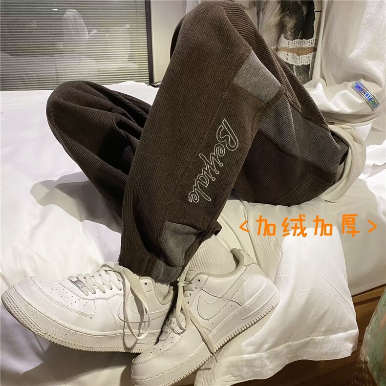 长裤时尚潮牌潮加绒加厚宽松型休闲裤潮流K2363P48加绒图片