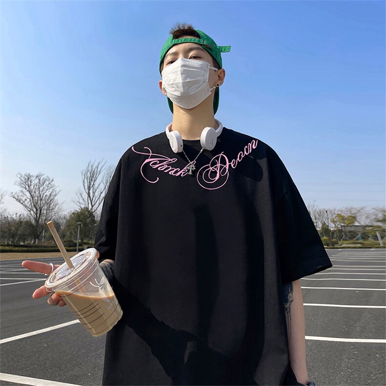 量大优供视频220克美式短袖t恤T2888得物直播有280克品质,男装T恤,电商A486