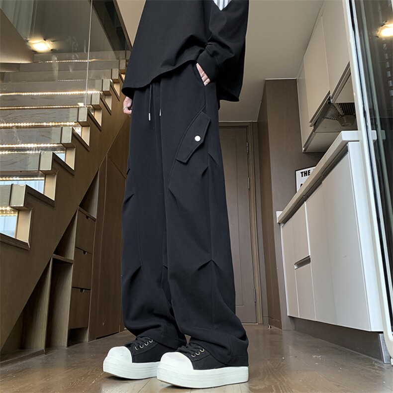 秋季新款缉明线拼接打褶卫裤休闲裤XZ604-K112-特P40控78,男装休闲裤,星座604