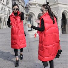 2020年冬季纯色长款简约舒适修身街头时尚马夹，女装马夹，深水步