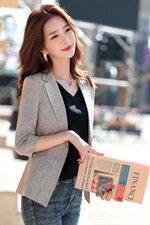 时尚潮流舒适西装修身2021年秋季七分袖优雅气质，女装西装，阿菲诺依