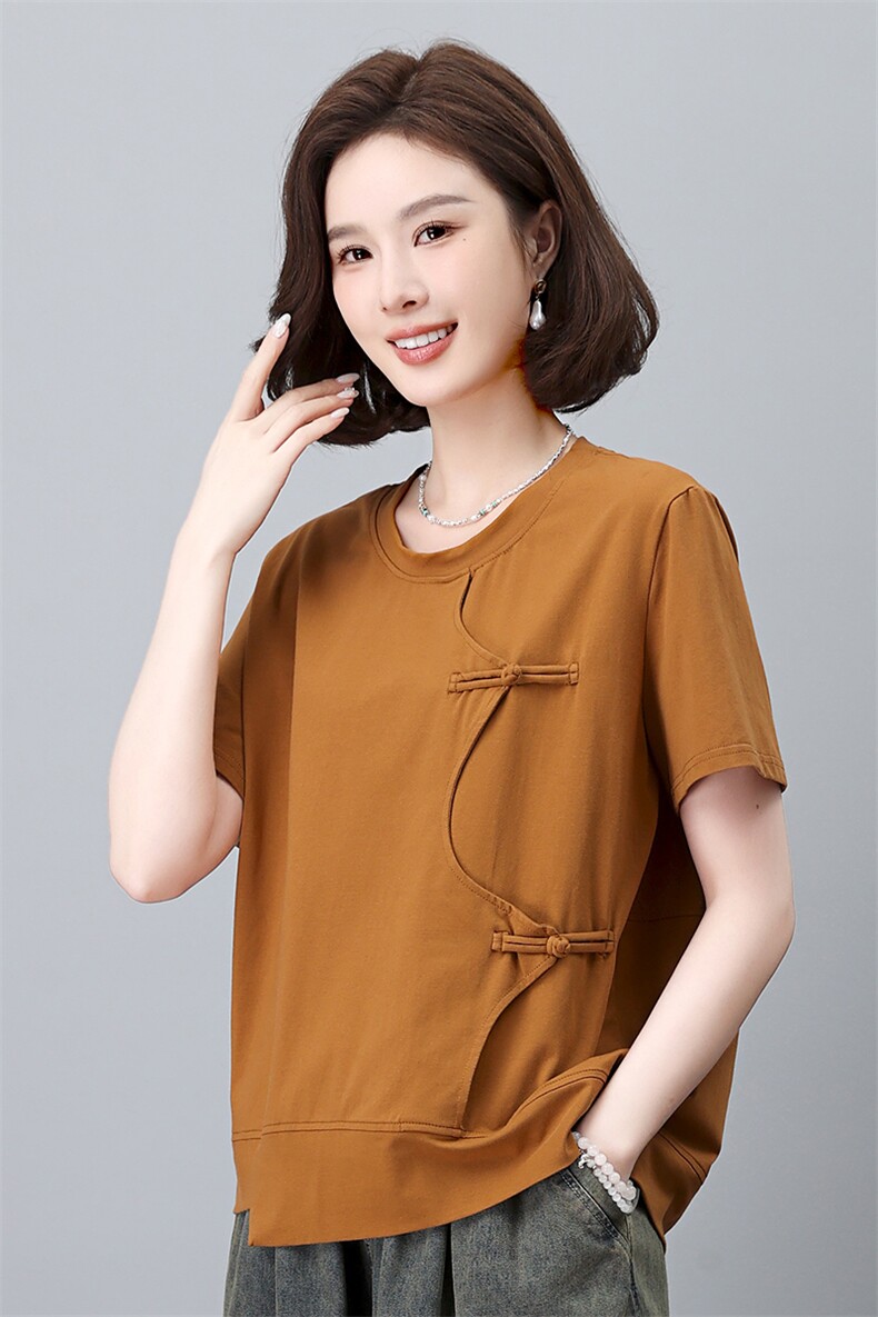 新款女装宽松显瘦短袖T恤时尚百搭舒适棉质上衣夏季必备单品,女装T恤,叶笙衣
