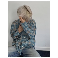 1506/QC050/P35美式高街潮牌复古格子新款宽松衬衣美式情侣外套，男装衬衫，星座1506