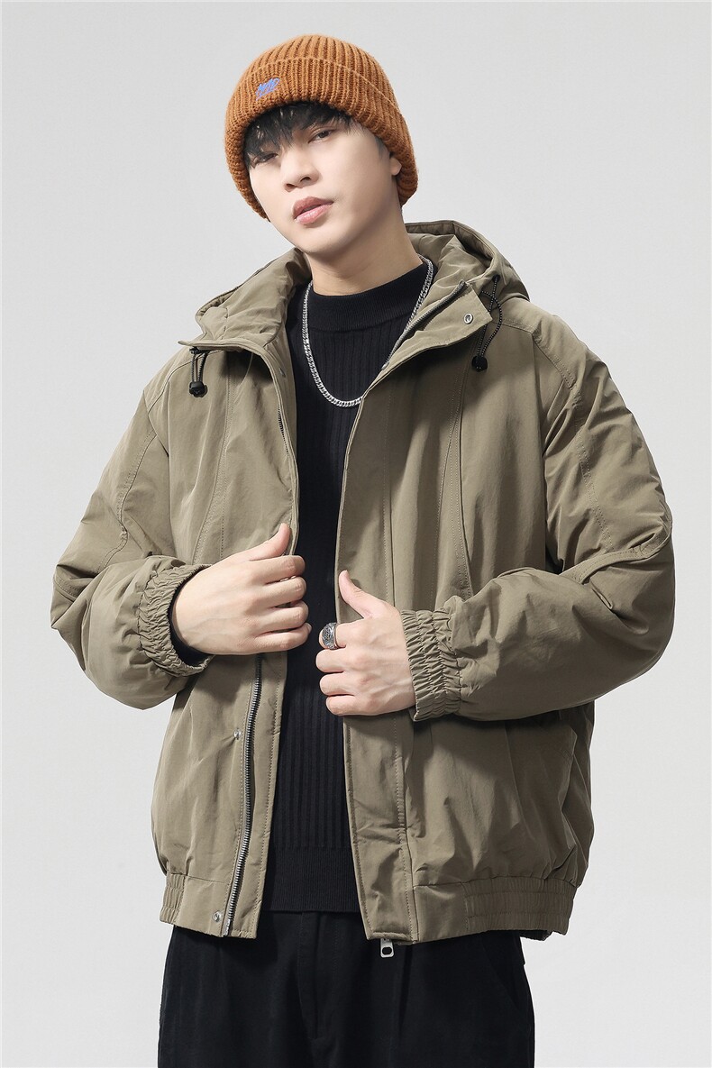 夹棉2025秋冬新款连帽工装夹克男户外登山服棉服,男装棉衣,电商D215