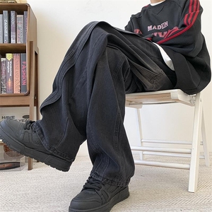 美式高街牛仔裤男女 潮牌个性显高休闲裤N1044/P5878图片