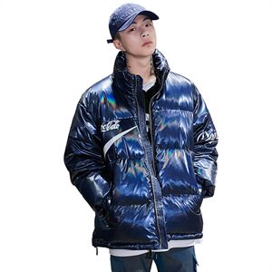 羽绒服男短款亮面防水冬季白鸭绒袄青年镭射外套潮 A436-912图片