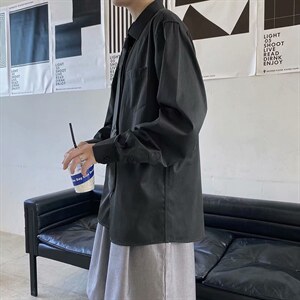 衬衫男长袖韩版春秋内搭帅气ins高级感dk白色学生班服CS101-p30图片