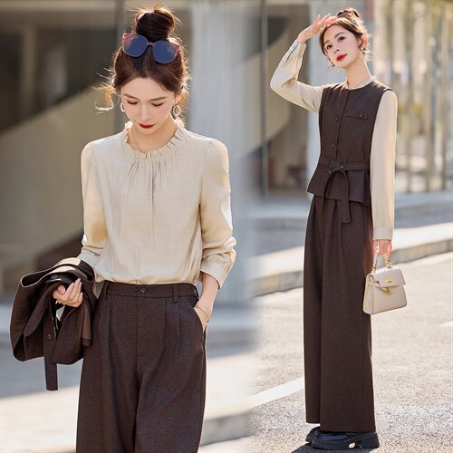 《现货》bao款2026年春季新款马甲套装商务风韩剧穿搭休闲显瘦女，女装套装/套裙，韩宇舍