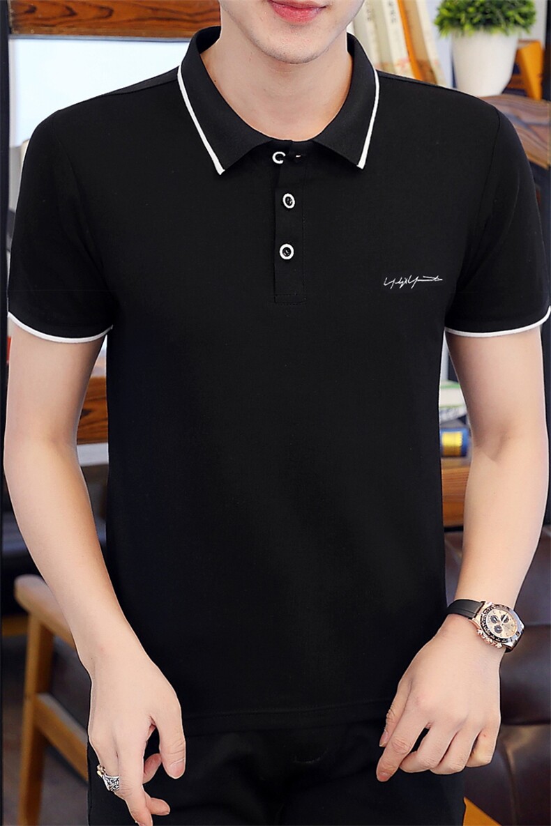 2021新款夏季潮流男装衬衫领POLO衫短袖T恤男翻领半袖PL125-P25,男装T恤,星座217-4
