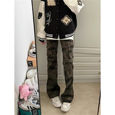 cleanfit美式迷彩工装裤男女款秋冬季微喇牛仔裤p46s608，男装牛仔裤，星座1112-1