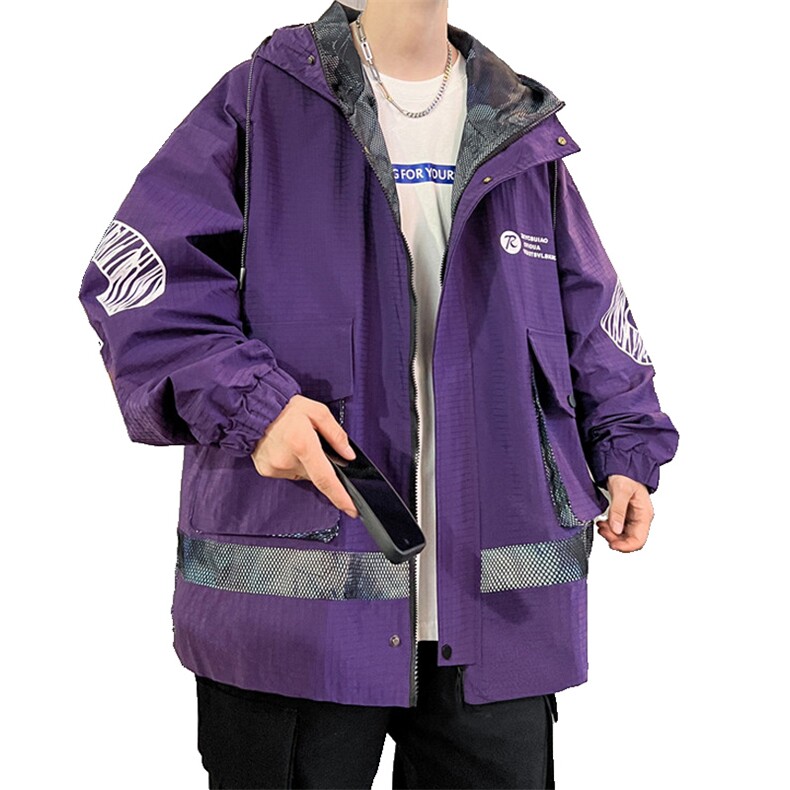 冲锋衣外套男秋季青少年潮牌痞帅炸街夹克登山服A436-23302-P70,男装夹克,电商A436