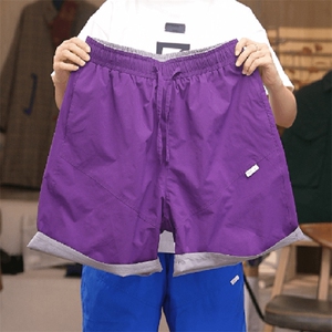 抖音--大幂买手店--双面穿宽松撞色防水短裤男女款lmc01-TP55图片