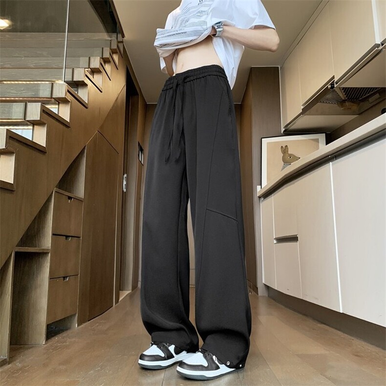 直播得物大码宽松夏季冰丝裤休闲裤西裤K35特批35,男装休闲裤,星座617B