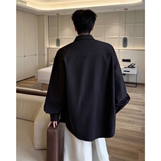 春秋男士衬衫外套韩版休闲长袖衬衫打底西装领铆钉装饰衬衫P42，男装T恤，电商B319