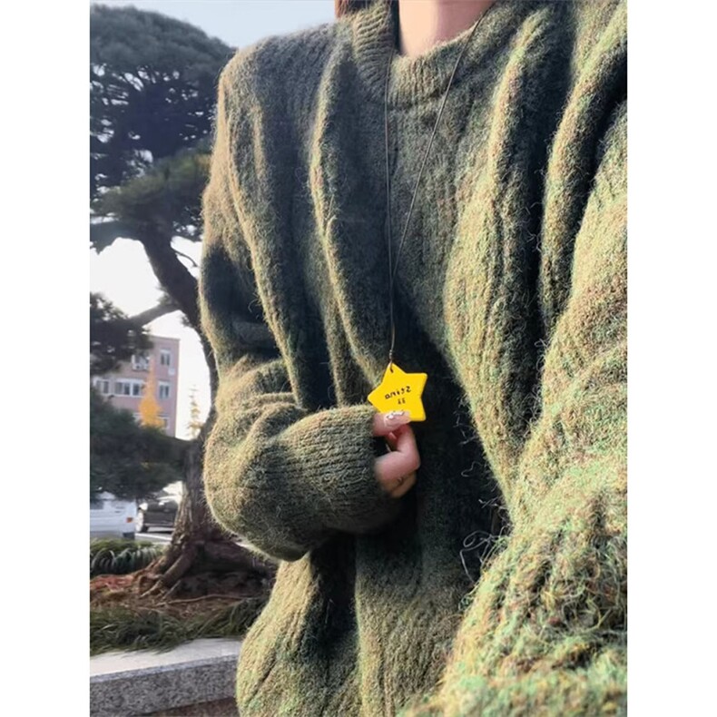 1506-1/MZ191/P58毛红色毛衣冬季节日慵懒软糯长毛针织衫上衣男女,男装针织衫/毛衣,星座1506-1