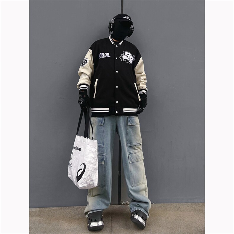 B221美式ins高街暗黑小众渐变色宽松工装牛仔裤LK23143-P80控108,男装牛仔裤,电商B221