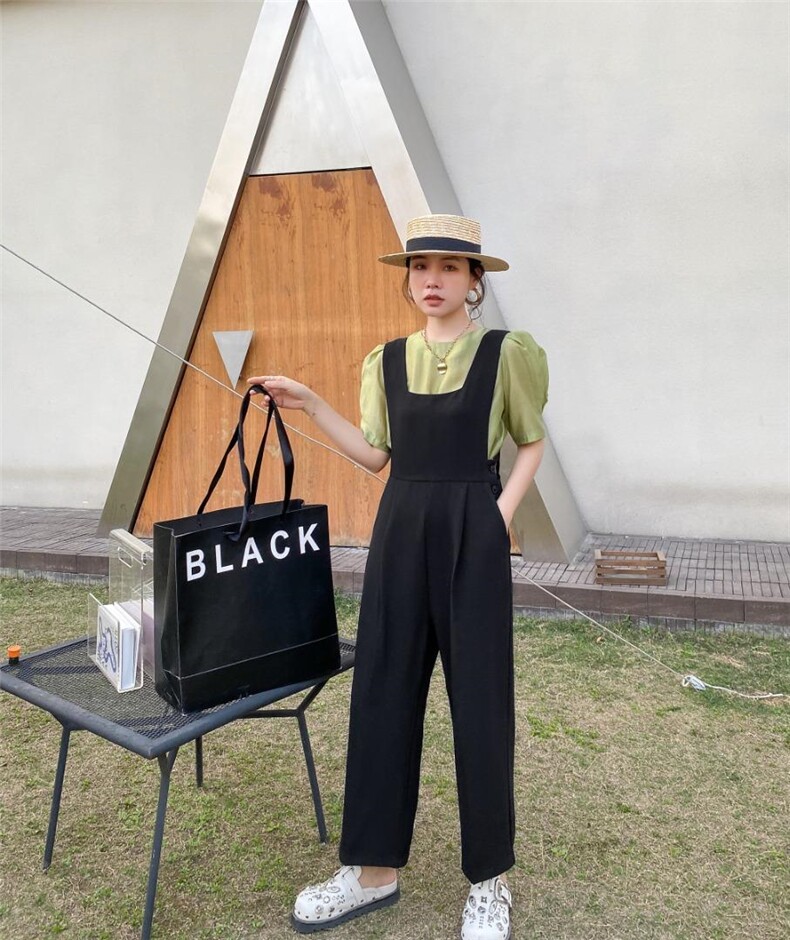 现货夏季新款背带套装两件套，女装职业装，与跃