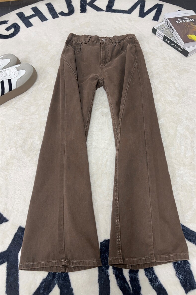 B221美式ins高街斜切宽松微喇休闲洗褪牛仔裤LK25589-特P45控78,男装牛仔裤,电商B221