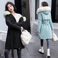 羽绒棉服女中长款2020年冬新款韩版宽松连帽过膝时尚棉袄棉衣外套，女装棉衣/棉服，瑶迪依秀