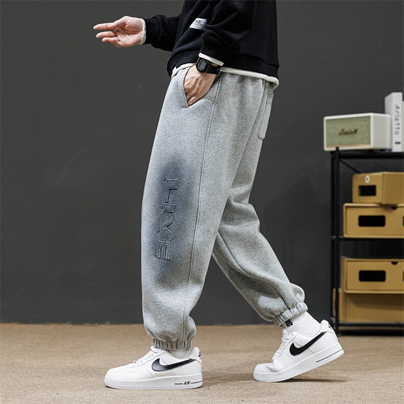 棉M-8XL秋季新款大码束脚潮流休闲卫裤109-K006-P55，男装休闲裤，星座109-1