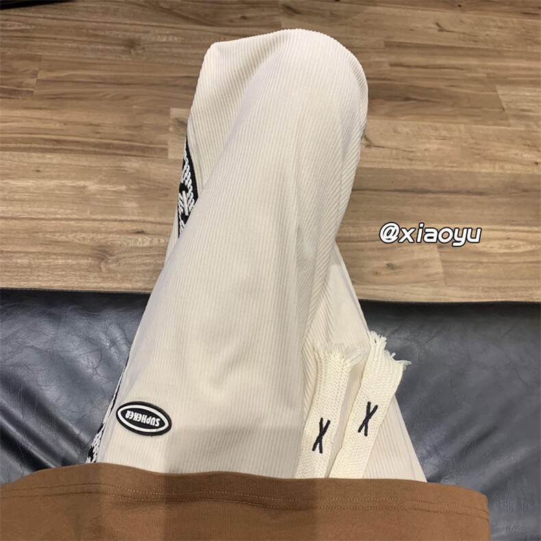 XZ616 秋季新款百搭灯芯绒织带贴标拖地裤 TY417 P55控68图片