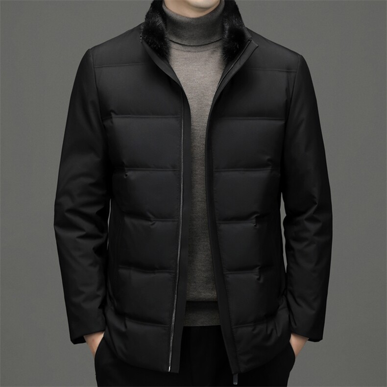 男装冬季御寒休闲上衣2023新款中年加厚保暖立领羽绒服男士外套,男装羽绒服,电商B212（原钱塘6029）