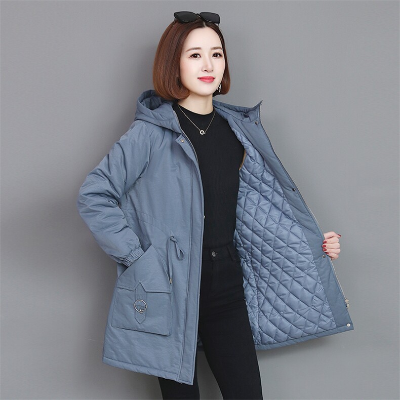 现货产品盗图必究！夹棉外套女秋冬保暖休闲减龄棉服连帽长袖棉服，女装棉衣/棉服，曼沙奕珂