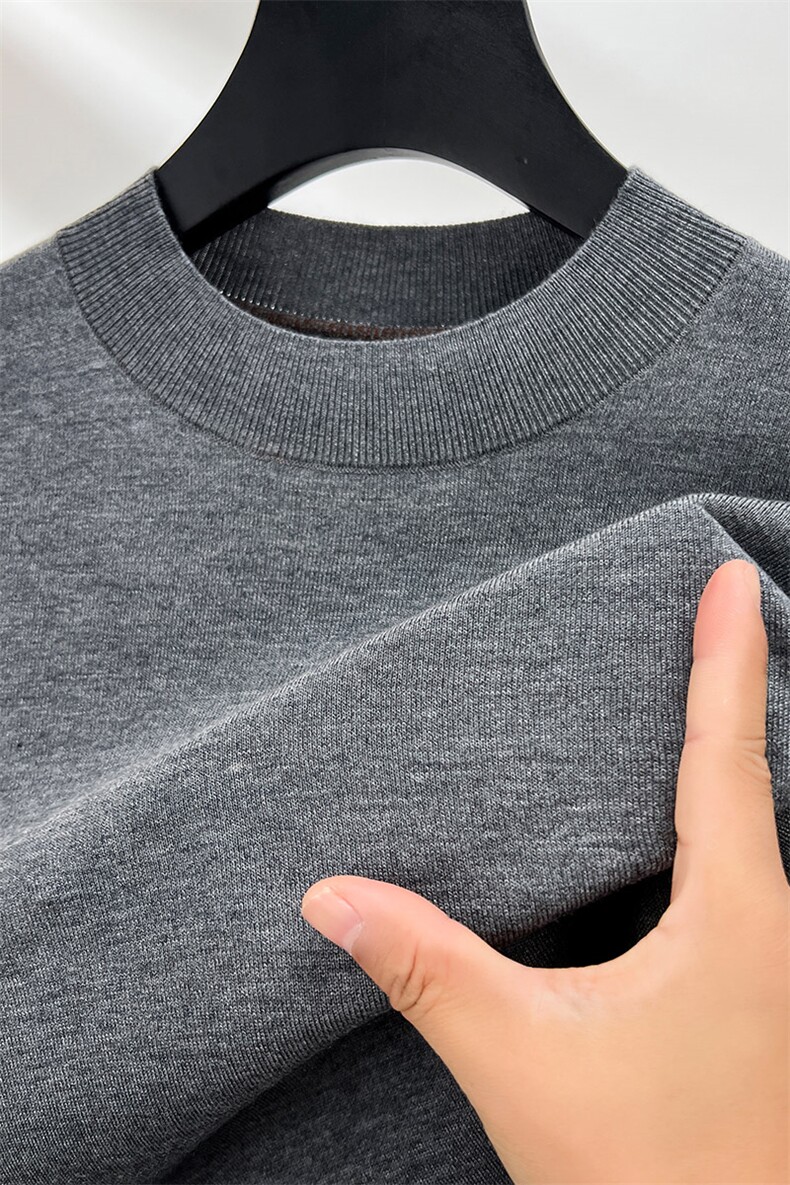 F86326中领长袖薄毛衫含羊毛含半精纺可机洗,男装针织衫/毛衣,钱塘207-1