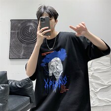 2025夏季原创设计港风潮流美式宽松休闲T恤B266-DX03-P30，男装T恤，星座B257-1