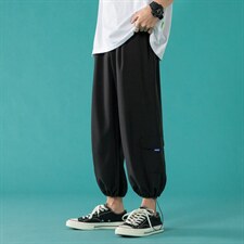 ！2023夏季冰丝男士休闲裤宽松清爽九分裤学生束脚裤K2051P35，男装休闲裤，电商B220
