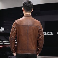 XC2113士2026秋冬新款绵羊皮油蜡真皮皮衣男翻领休闲皮夹克P680,男装夹克,电商B360A（原721A）