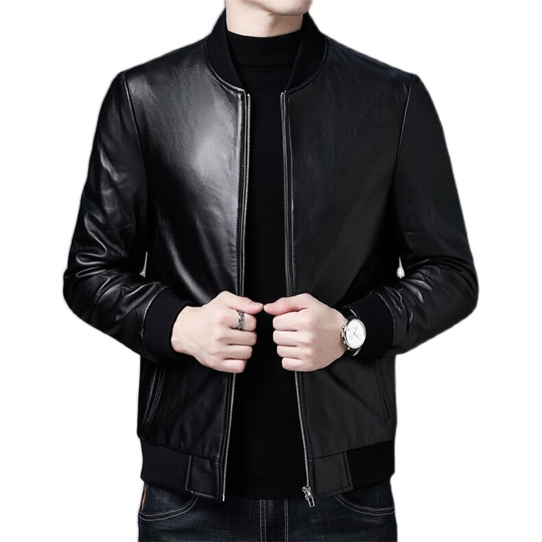 YT6086冬季男士皮衣皮夹克外套棒球修身常规绵羊皮P420，男装皮衣，电商B360