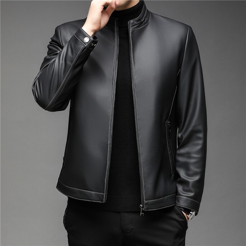 X2237秋冬新款海宁皮衣男士绵羊皮夹克立领P600，男装皮衣，电商B360