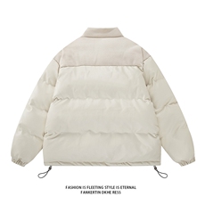 23616-P88大码拼接PU皮灯芯绒宽松加厚立领皮棉衣棉袄，男装棉衣，星座109