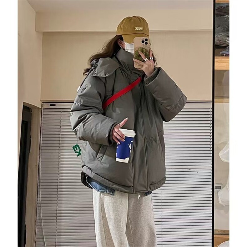 爱心短款羽绒棉服2025新款时尚百搭情侣款面包服韩版女设计感外套,男装棉衣,星座506A