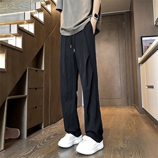 休闲裤男韩版潮流百搭裤子夏季薄款坠感阔腿拖地长裤K02848-P35，男装休闲裤，星座308B-2